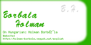 borbala holman business card